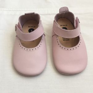 Bobux leather pink soft sole ballet flats